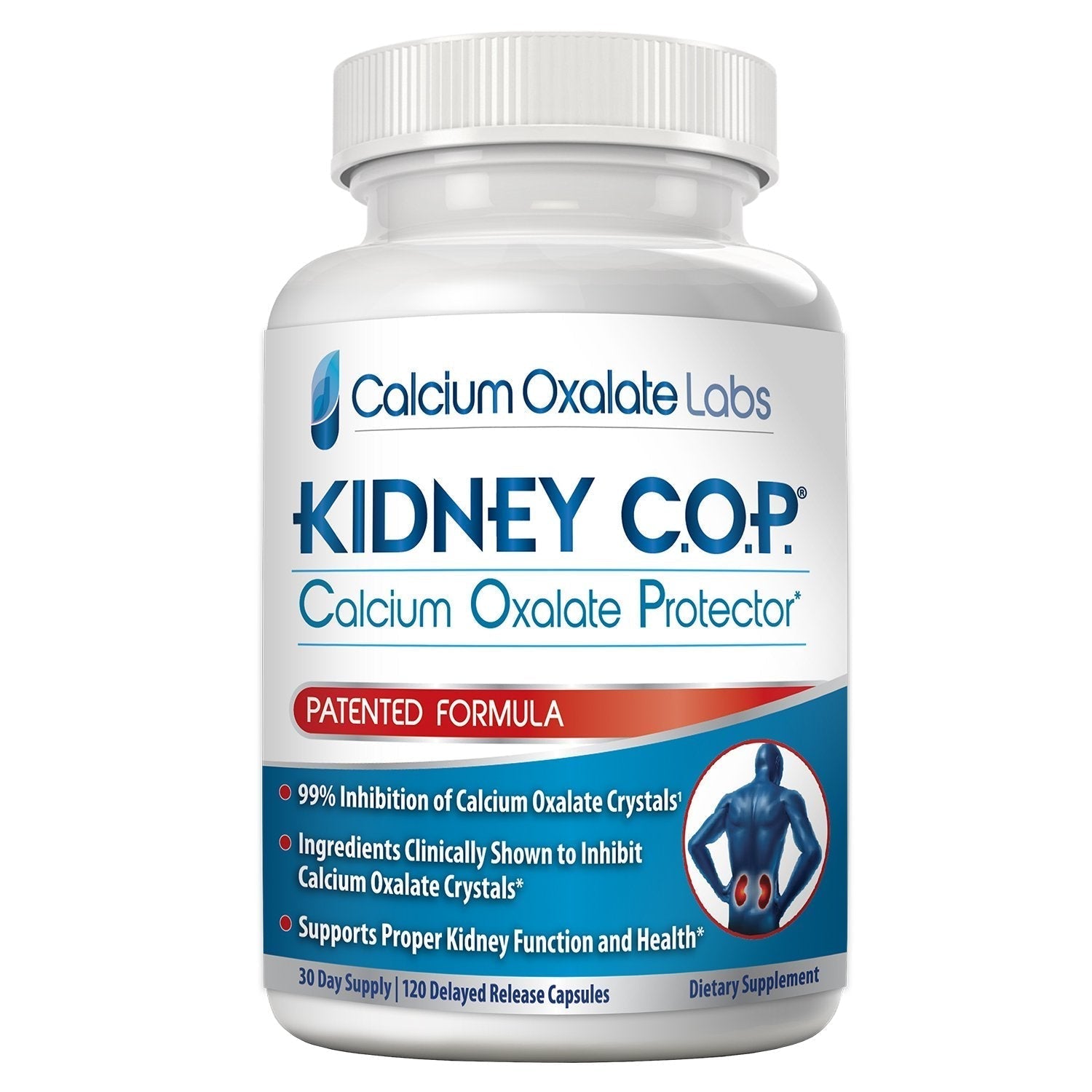 KIDNEY C.O.P. Calcium Oxalate Protector 120 Capsules, Patented Kidney Support for Calcium Oxalate Crystals, Stop Recurrence - Maple Wellness Supplements
