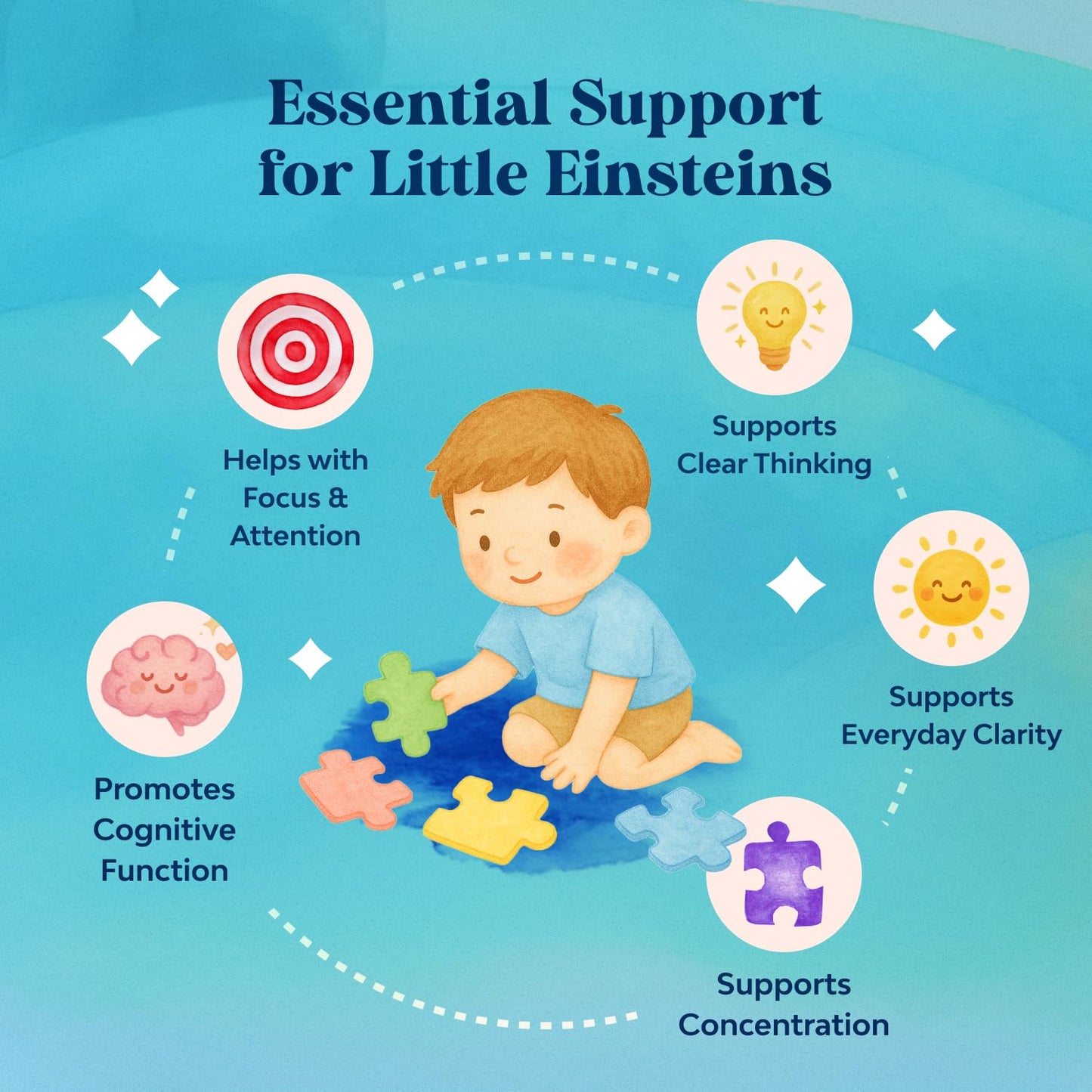 Kids Focus Gummies - Nootropics Brain Support Supplement for Kids with Green Tea Extract, B6 & B12 Vitamins for Memory and Brain Focus - Herbal Concentration Chews for Children - 90 Count - Maple Wellness Supplements