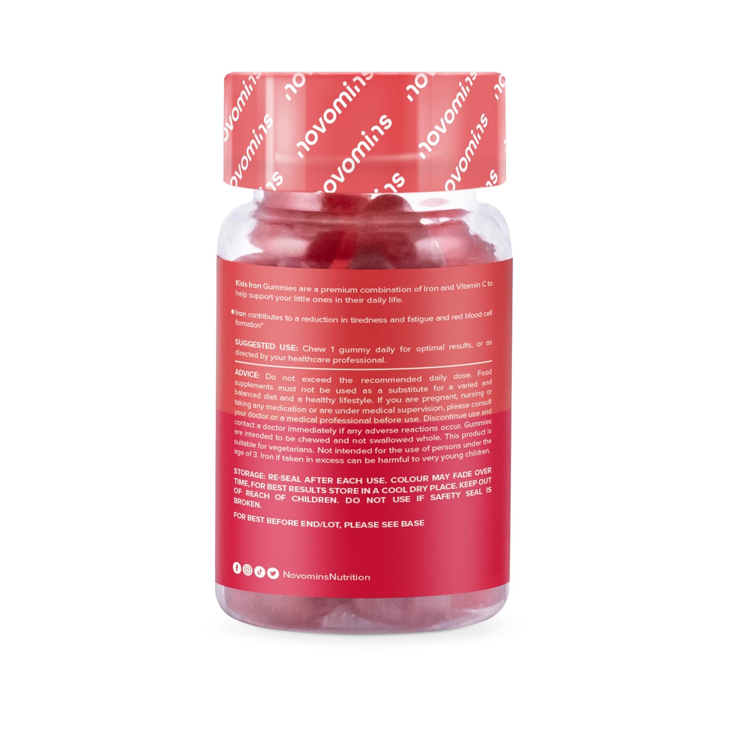 Kids Iron Gummies – Iron Supplement for Kids – Energy & Immune System – Vegan - Maple Wellness Supplements