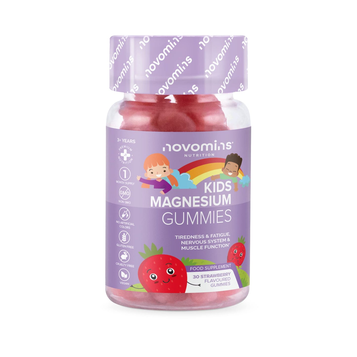 Kids Magnesium Gummies – Vegan - 1 Month Supply – Childrens Supplements – 30 Chewa - Maple Wellness Supplements