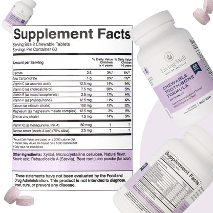 Kids Tooth & Bone Support Bundle | Chewable Calcium + D3 K2 & Liquid Vitamin D Supplement | Dentist-Developed | Strong Teeth, Enamel & Bone Health for Kids | Fluoride-Free, Non-GMO, Gluten-Free - Maple Wellness Supplements