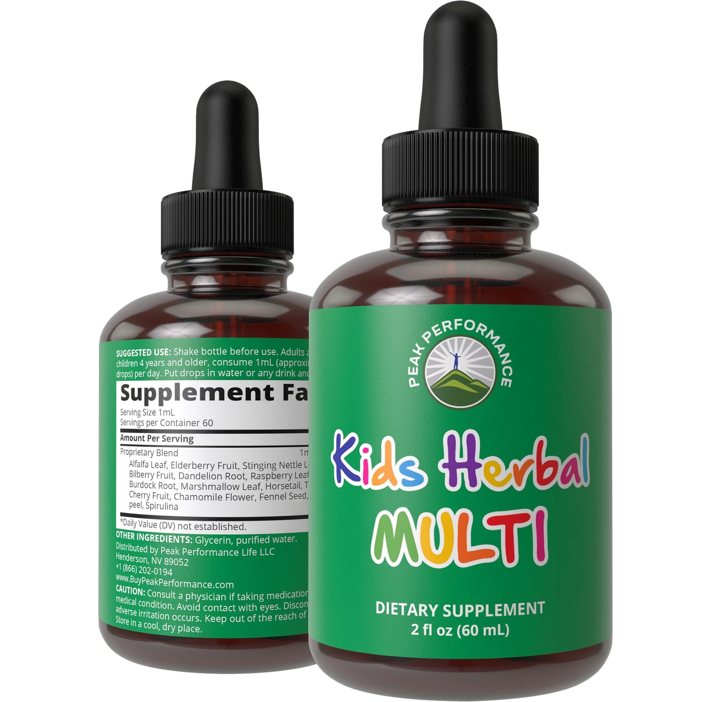 Kids Vitamins from Herbs. Liquid Kids Herbal Multivitamin. No Bitter Taste. Sugar Free 14-in-1 Vegan Supplement Drops for Toddlers, Children, Teens. Mixed in Water They Won't Even Taste It - Maple Wellness Supplements