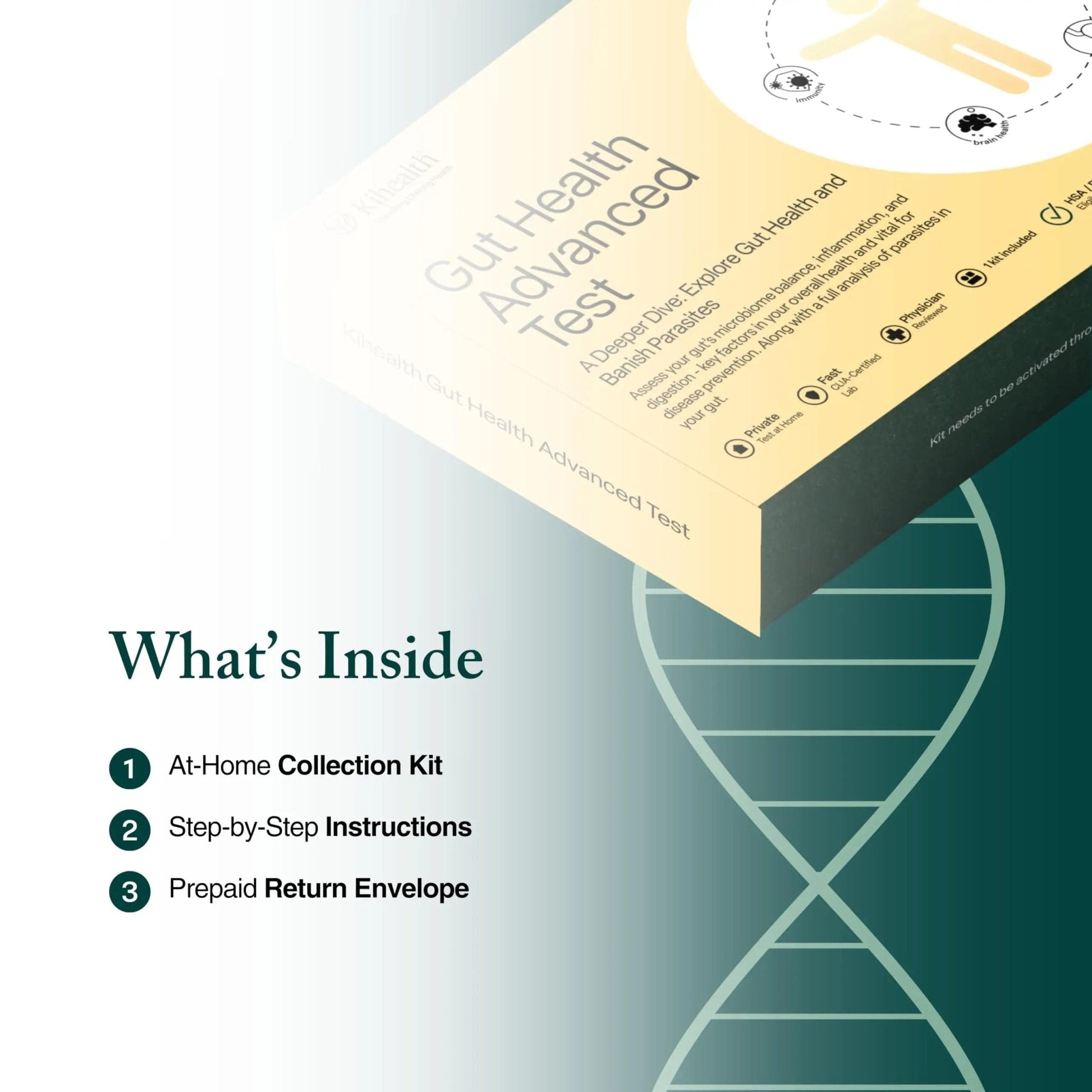 KiHealth – Gut Health Advanced Test – Comprehensive Stool Test for Microbiome, Digestion, & Inflammation – at-Home Kit - Maple Wellness Supplements
