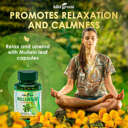 KIKI Green Mullein Leaf Extract Capsules - Herbal Respiratory Supplement - for Lung Cleans - Maple Wellness Supplements