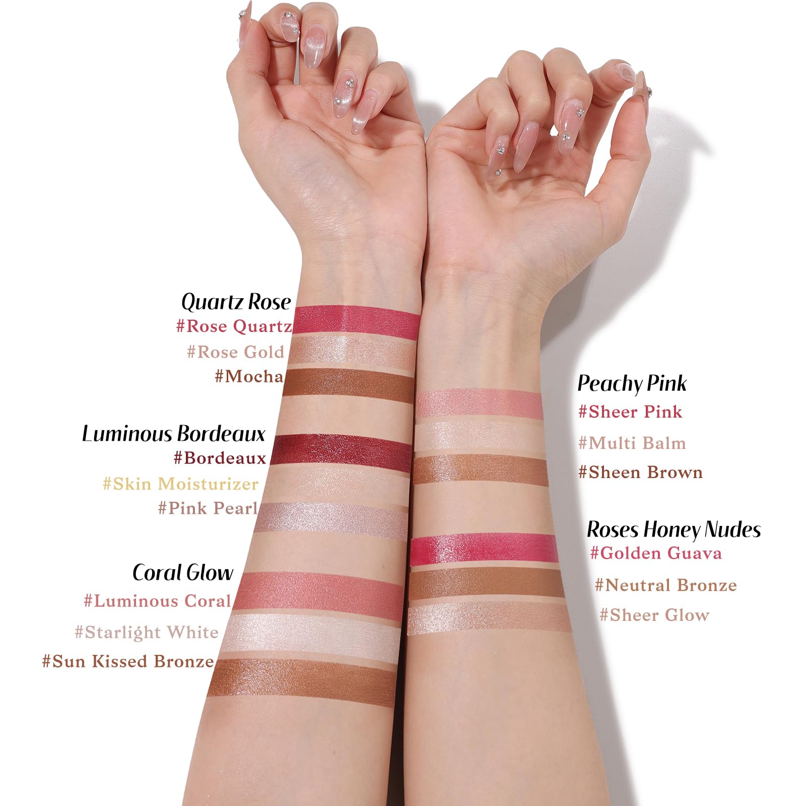 KIMUSE Face Sticks Trio, Cream Blush Stick & Highlighter Stick & Contour Stick for Sculpt the Cheeks, Long Lasting Cream Contour Stick Trio for Face Makeup, with Brush - Maple Wellness Supplements