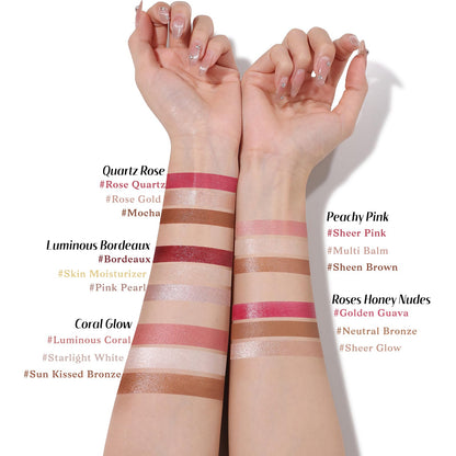 KIMUSE Face Sticks Trio, Cream Blush Stick & Highlighter Stick & Contour Stick for Sculpt the Cheeks, Long Lasting Cream Contour Stick Trio for Face Makeup, with Brush - Maple Wellness Supplements