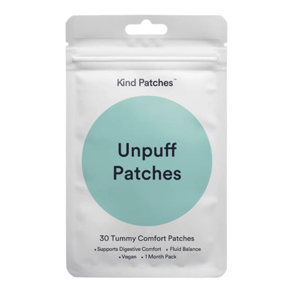 Kind Patches Unpuff Patches with Dandelion Root, Fennel, Artichoke, Ginger, and Turmeric Extract - Vegan - 30 Count - Maple Wellness Supplements