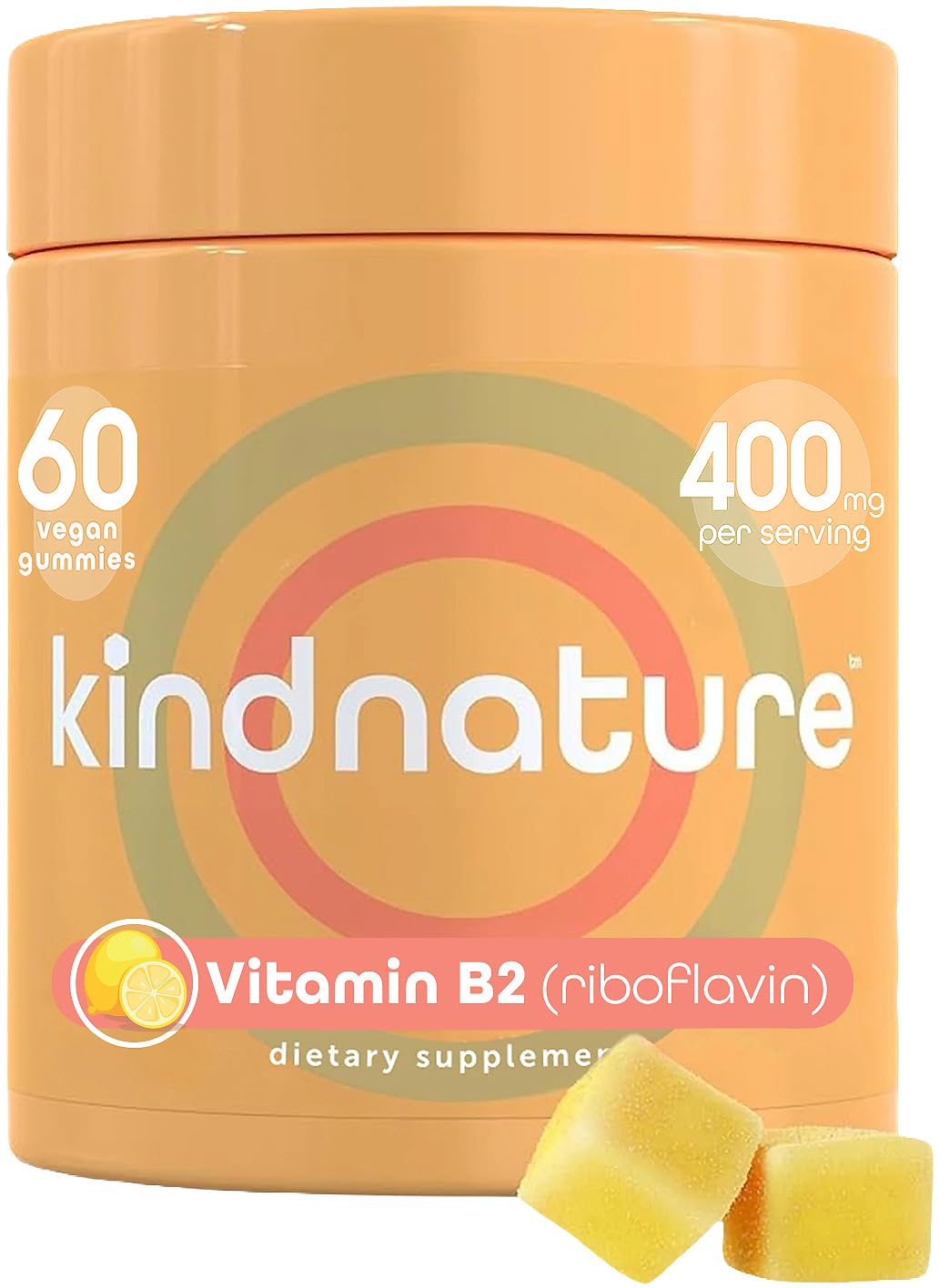kindnature Vitamin B2 Gummies - Riboflavin 400mg Supplement for Kids & Adults - Non-GMO, Soy & Gluten-Free - Maple Wellness Supplements