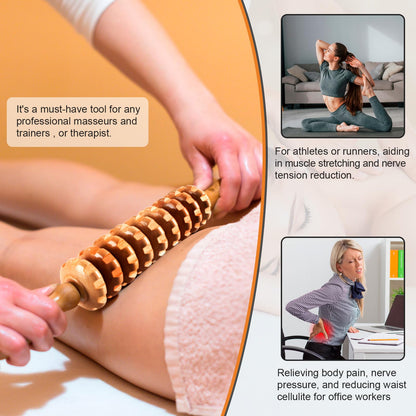 KintKita 3 in 1 Wood Therapy Massage Tool,Wooden Lymphatic Drainage Massager Maderoterapia Kit Professional Body Cellulite Massager for Body Sculpting,Contouring,Relief Muscle,Anti-Cellulite - Maple Wellness Supplements