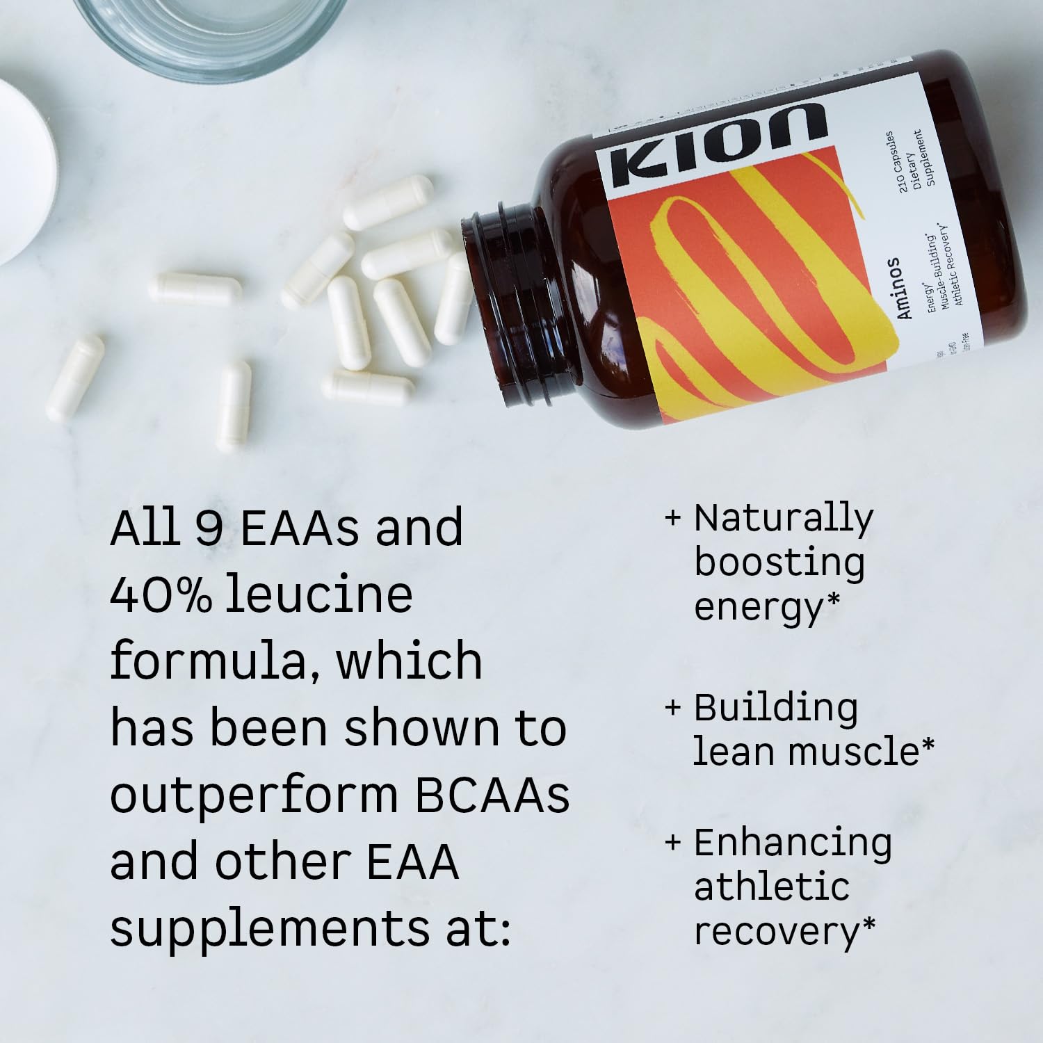 Kion Aminos Essential Amino Acids Capsules | The Building Blocks for Muscle Recovery, Reduced Cravings, Better Cognition, Immunity, and More | 30 Servings - Maple Wellness Supplements