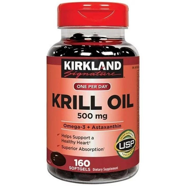 Kir-kland Signature Krill Oil 500 Milligram 160 Softgels - Maple Wellness Supplements