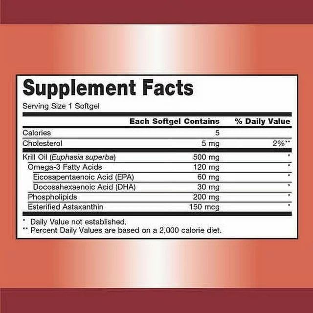 Kir-kland Signature Krill Oil 500 Milligram 160 Softgels - Maple Wellness Supplements