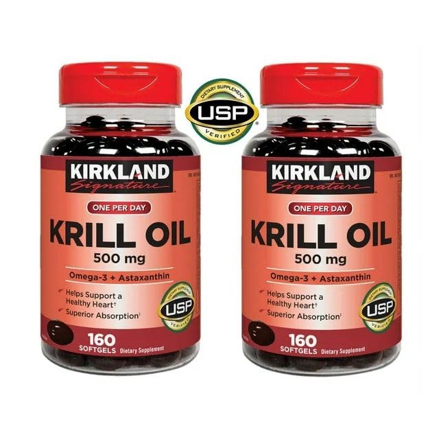 Kir-kland Signature Krill Oil 500 Milligram 160 Softgels - Maple Wellness Supplements