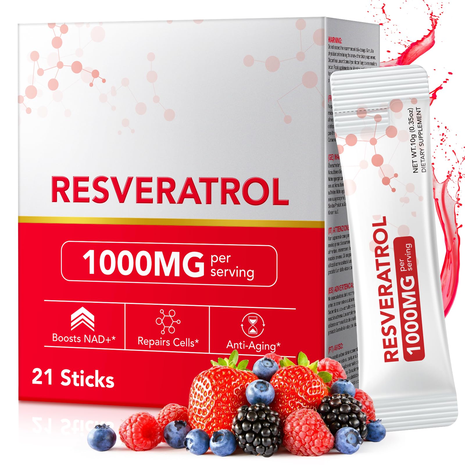 KITNOBLIS NAD+ Supplement for Women 1000mg - High Potency Cellular Energy Booster with PQQ, Resveratrol - Health, Anti-Aging Support （21pcs） - Maple Wellness Supplements