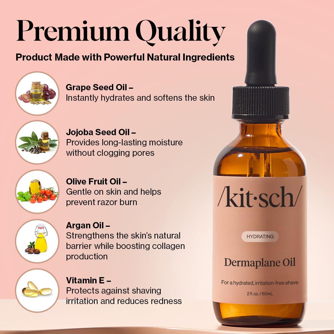 Kitsch Dermaplane Face Oil with Jojoba & Argan Oil – Hydrating Facial Formula for Dermaplaning Tool, Gua Sha & Razor Use - Maple Wellness Supplements