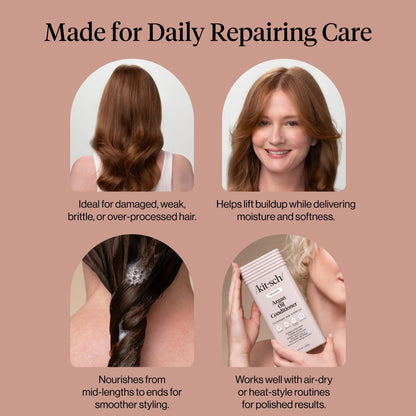 Kitsch Repairing Argan Oil Liquid Conditioner for Women & Men – Argan Oil for Hair, For Shine, Smoothness & Damage Recovery, Hair Repair – Clean, Color-Safe Hair Care - 12.3 oz - Maple Wellness Supplements