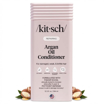 Kitsch Repairing Argan Oil Liquid Conditioner for Women & Men – Argan Oil for Hair, For Shine, Smoothness & Damage Recovery, Hair Repair – Clean, Color-Safe Hair Care - 12.3 oz - Maple Wellness Supplements