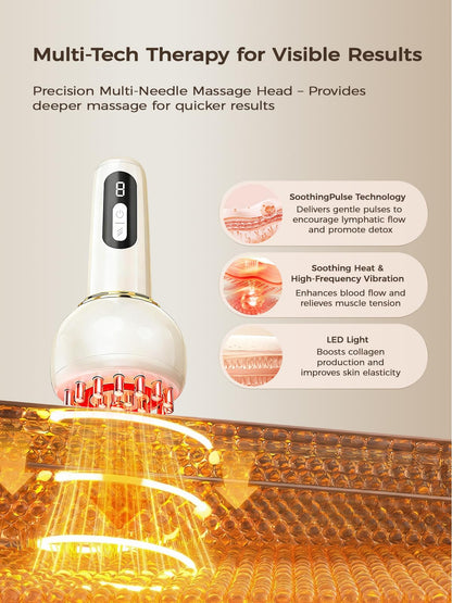 Kitusi Lymphatic Drainage Massager & Anti Cellulite Massage Tool, for Legs, Arms & Belly, Body,Helps Reduce Stretch Marks & Cellulite,with Microcurrent, Light Heat & Vibration - Maple Wellness Supplements