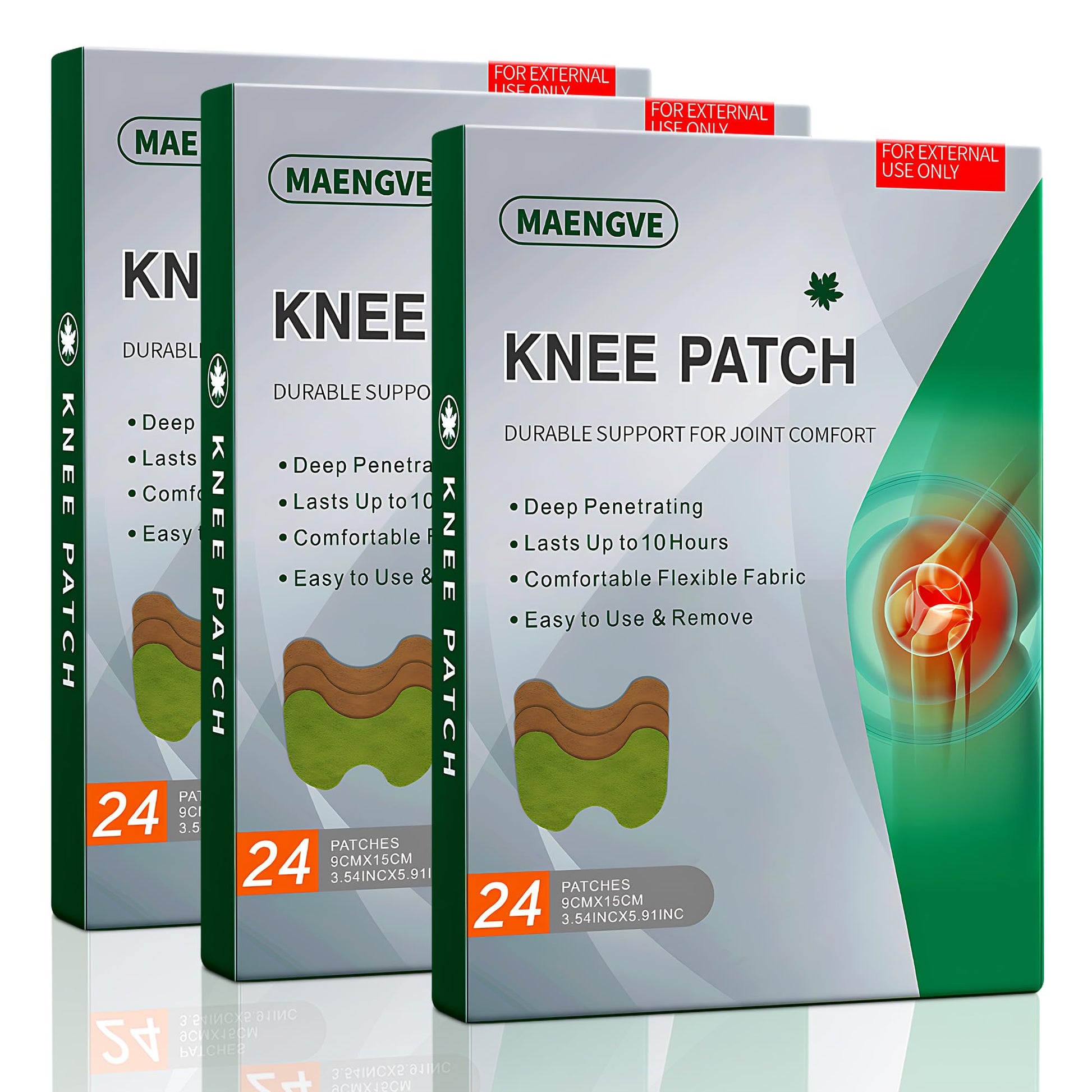 Knee Patch 72 Pcs, for The Relief of Muscle Pain in Joints, Neck and Shoulders, Long-Lasting Warm Knee Patches - Maple Wellness Supplements