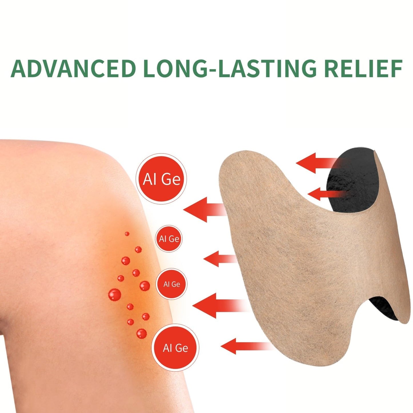 Knee Patch 72 Pcs, for The Relief of Muscle Pain in Joints, Neck and Shoulders, Long-Lasting Warm Knee Patches - Maple Wellness Supplements