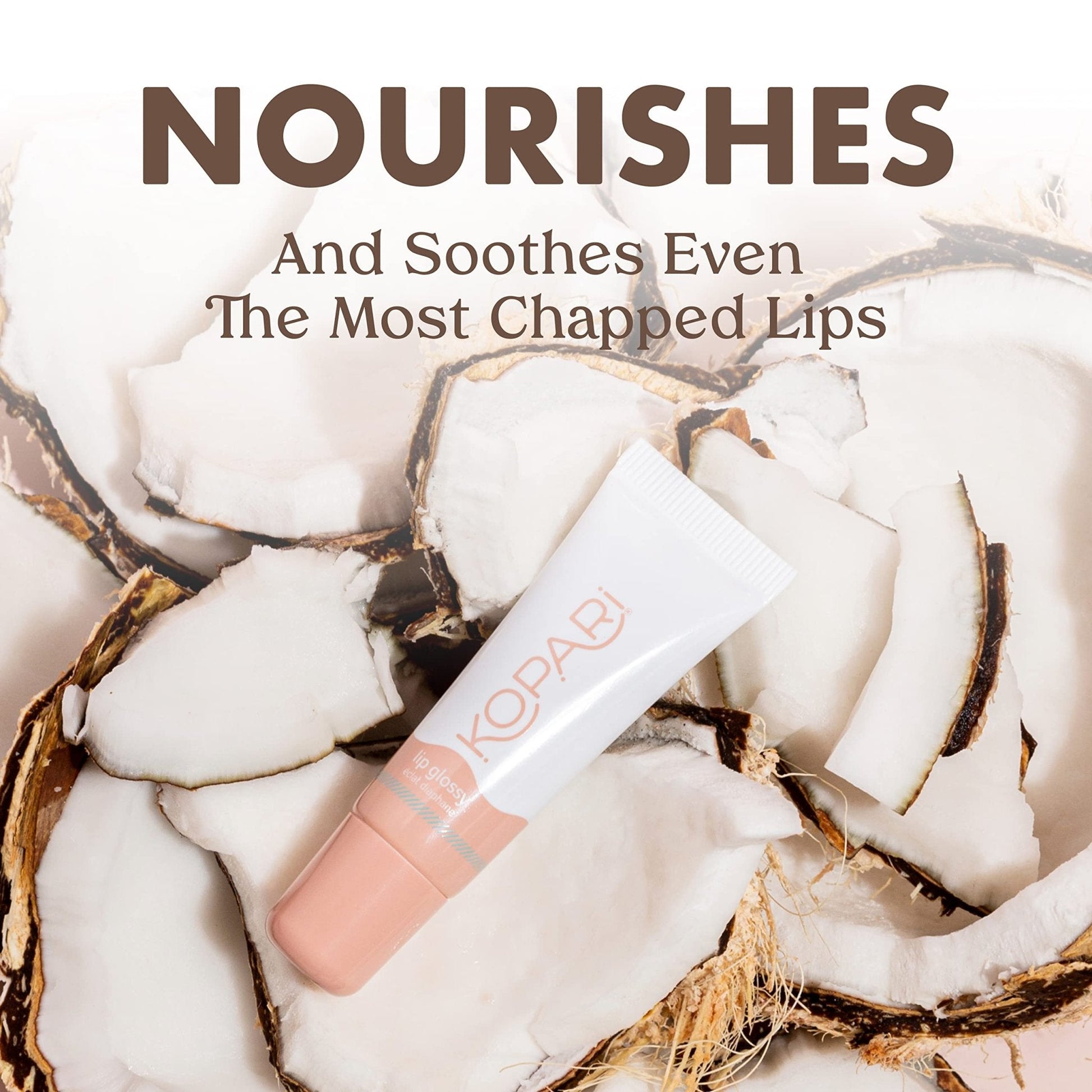 Kopari Coconut Lip Glossy | Nude Tint Birthday Suit | Vegan Hydrating Moisturizing Lip Oil Vitamin E Shea Butter Long Wear High Shine Non Sticky | Clean Plant Based Non Toxic Balm Paraben Free - Maple Wellness Supplements