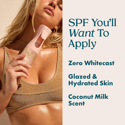 Kopari Rose Gold Sunglaze Sheer Body Mist Sunscreen SPF 42, Infused with Shimmering Body Oil, Hydrating Mist, Hydrates - Maple Wellness Supplements