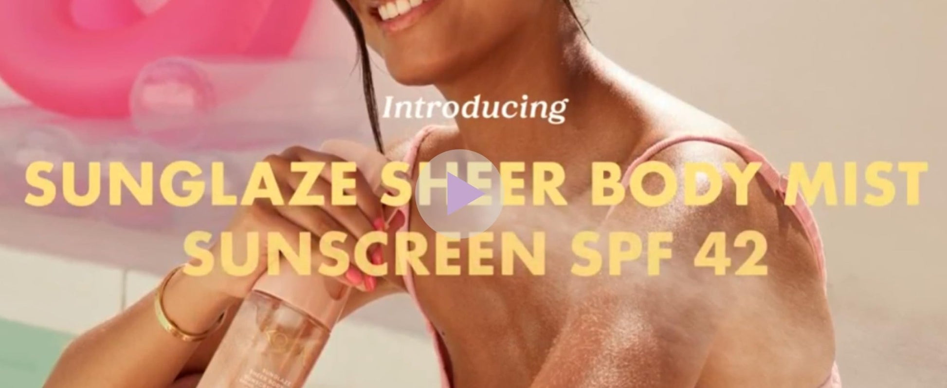 Kopari Rose Gold Sunglaze Sheer Body Mist Sunscreen SPF 42, Infused with Shimmering Body Oil, Hydrating Mist, Hydrates - Maple Wellness Supplements