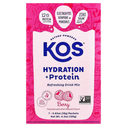 Kos Berry Hydration Protein 7ct, 0.65 OZ - Maple Wellness Supplements
