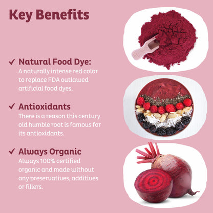 KOS Organic Beet Root Powder, USDA Organic - Natural Nitric Oxide Booster, Superfood Plant Based Beetroot Antioxidant, Supports Active Lifestyle & Healthy Circulation, - Maple Wellness Supplements