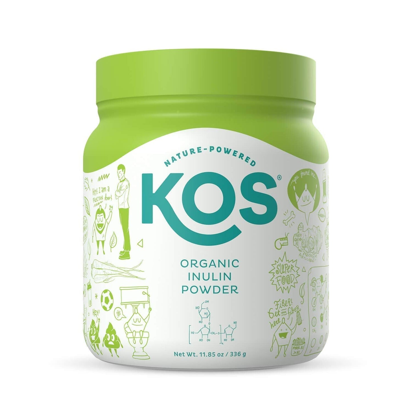 KOS Organic Inulin Powder, Unflavored & Unsweetened Superfood - Vegan Inulin for Prebiotic Intestinal Support, Digestive Health Promoting - USDA Certified, Non-GMO - Maple Wellness Supplements