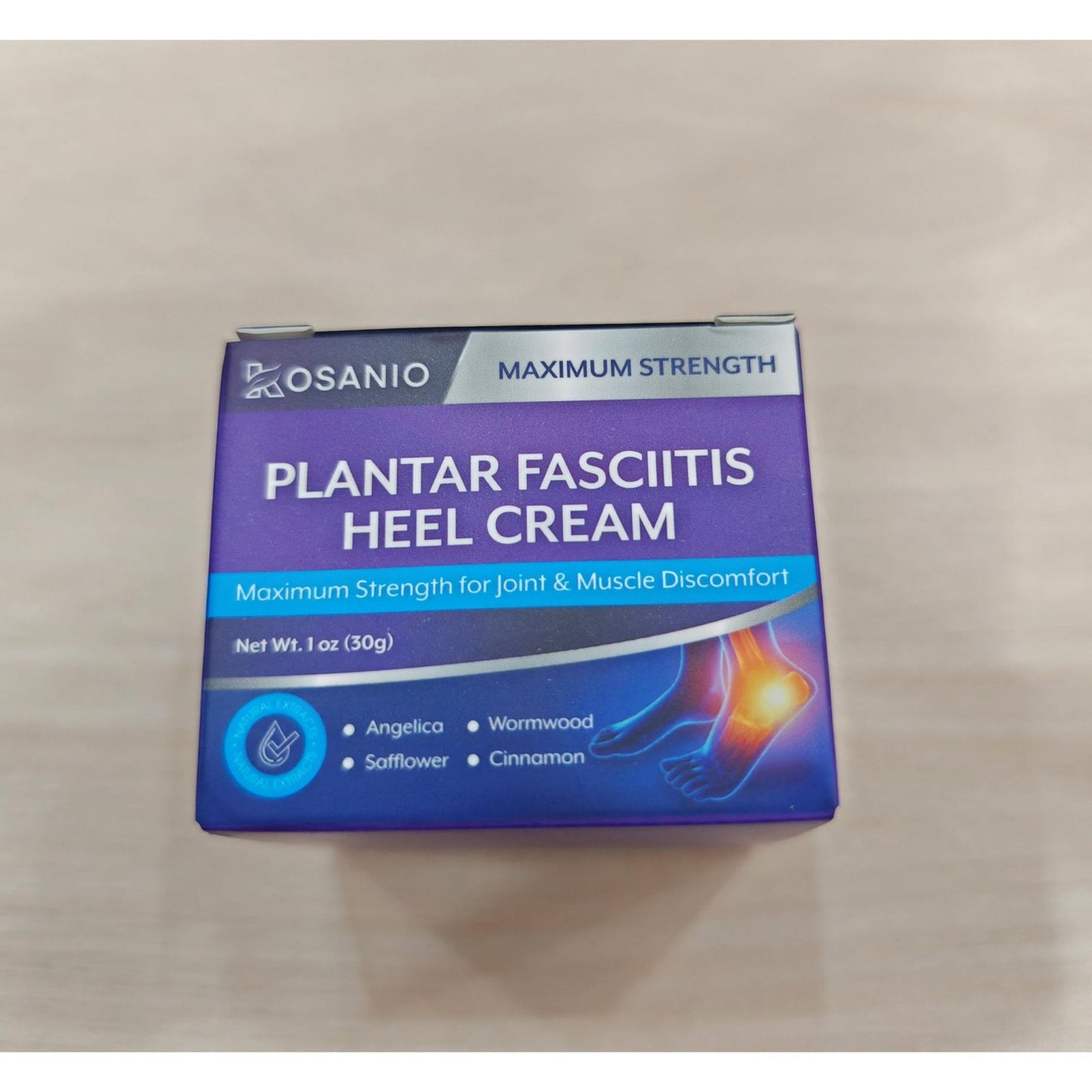 KOSANIO Plantar Fasciitis Relief Cream - Heel Discomfort Relief for Plantar Fasciitis, Foot, Knee, Hands, Legs - Natural Herbal Concentrate Formula - (30g / 1 oz (Pack of 1)) - Maple Wellness Supplements