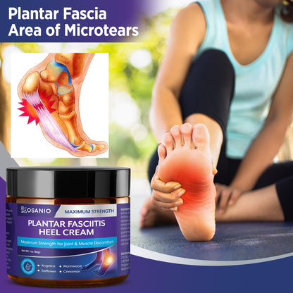 KOSANIO Plantar Fasciitis Relief Cream - Heel Discomfort Relief for Plantar Fasciitis, Foot, Knee, Hands, Legs - Natural Herbal Concentrate Formula - (30g / 1 oz (Pack of 1)) - Maple Wellness Supplements