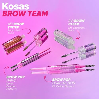 Kosas Brow Pop Eyebrow Pencil – Brow Pencil with Spoolie, Medium Brown - Maple Wellness Supplements