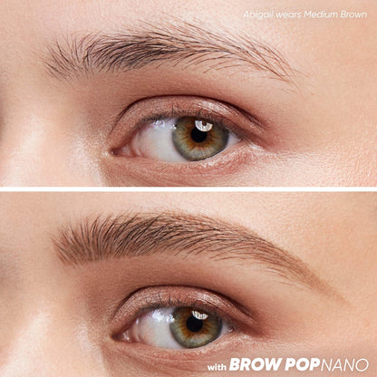 Kosas Brow Pop Nano Eyebrow Pencil – Ultra-Fine 1mm Micro Brow Pencil with Spoolie, Medium Brown - Maple Wellness Supplements