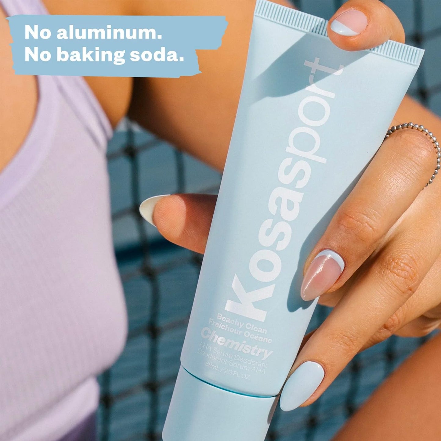 Kosas Chemistry Deodorant - Aluminium and Baking Soda Free + BO-Fighting AHA Serum that Exfoliates, Softens, and Nourishes the Skin, (Beachy Clean) - Maple Wellness Supplements