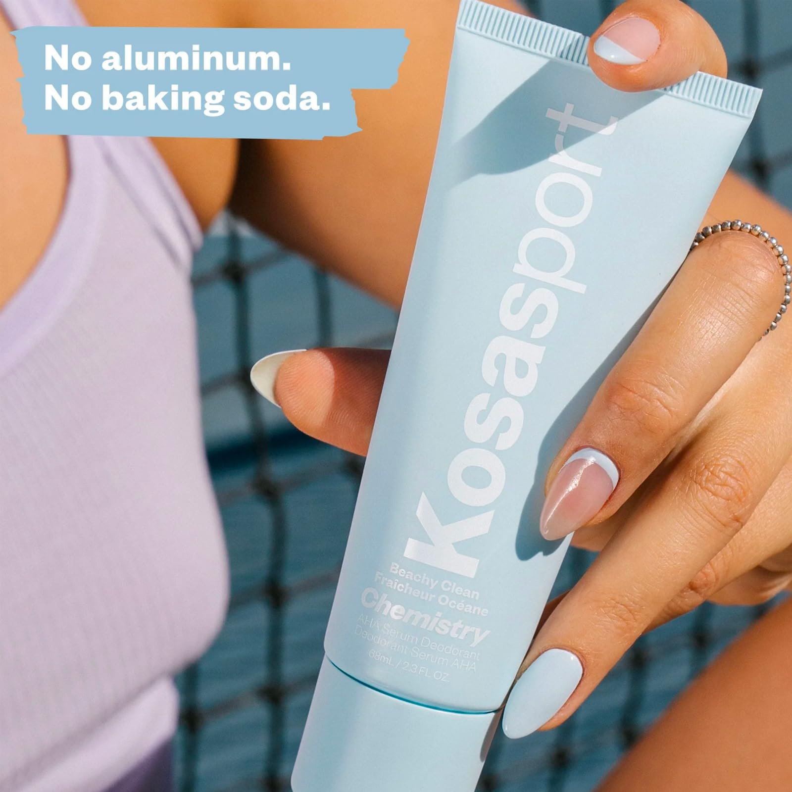 Kosas Chemistry Deodorant - Aluminium and Baking Soda Free + BO-Fighting AHA Serum that Exfoliates, Softens, and Nourishes the Skin, (Beachy Clean) - Maple Wellness Supplements