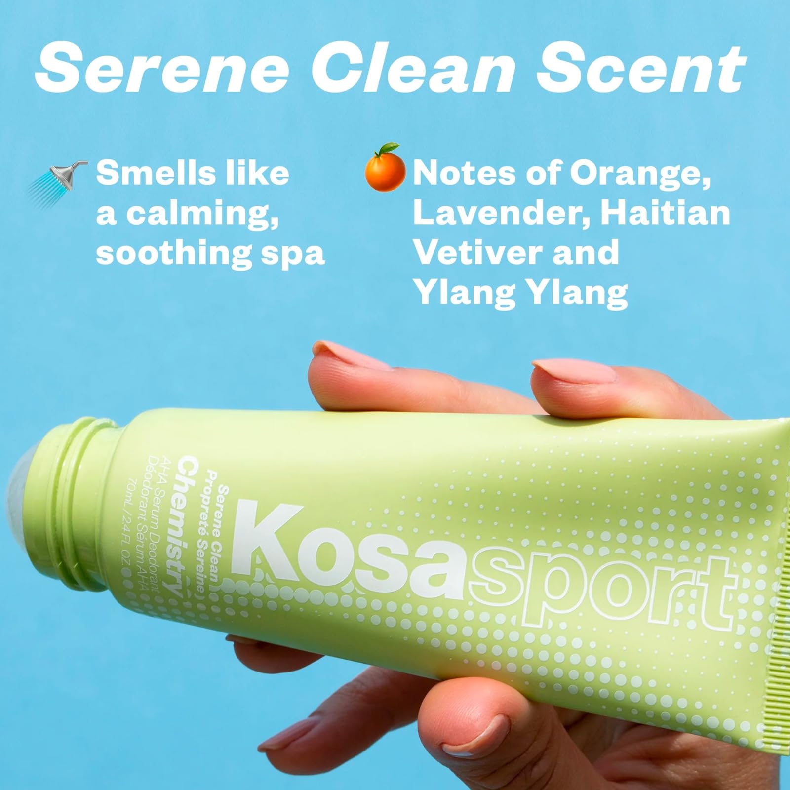 Kosas Chemistry Deodorant - Aluminium and Baking Soda Free + BO-Fighting AHA Serum that Exfoliates, Softens, and Nourishes the Skin, (Serene Clean) - Maple Wellness Supplements