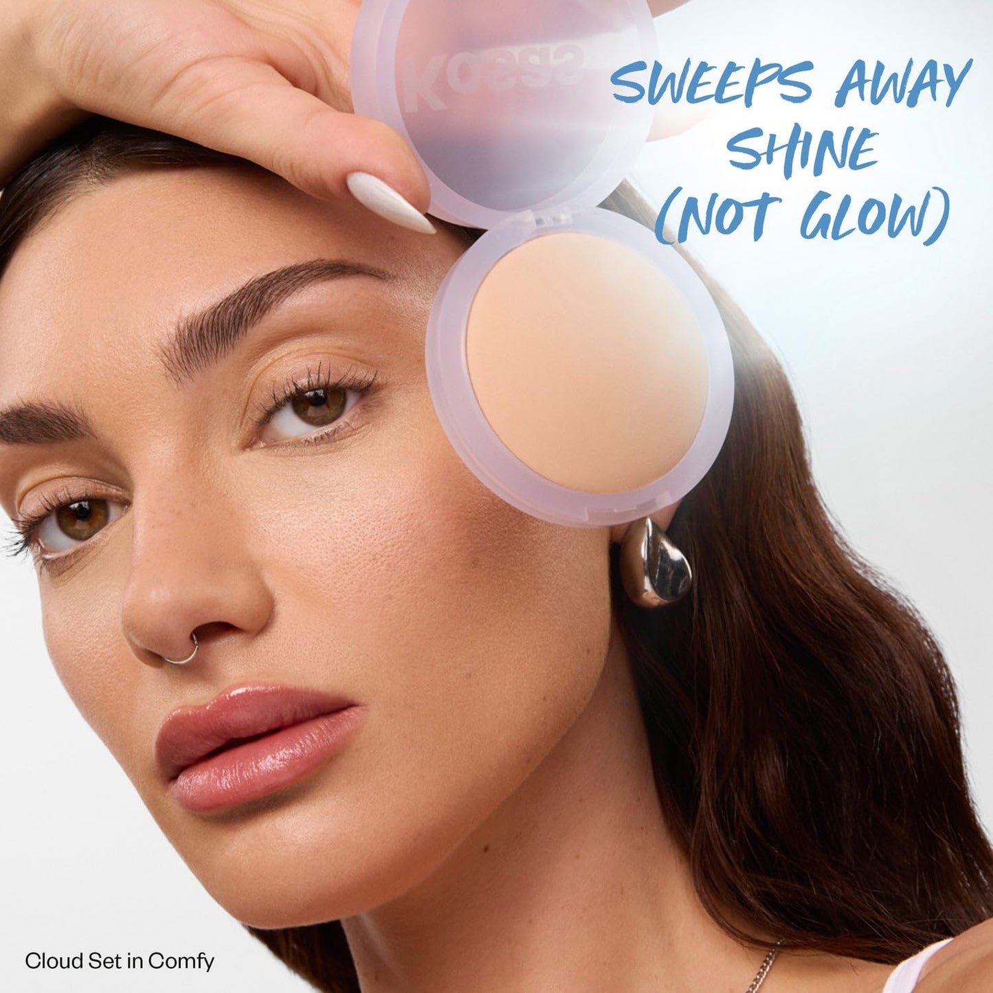 Kosas Cloud Set Pressed Setting Powder – Translucent Shine Control Face Powder, Soft Matte Finish, Comfy (Sheer Medium) - Maple Wellness Supplements