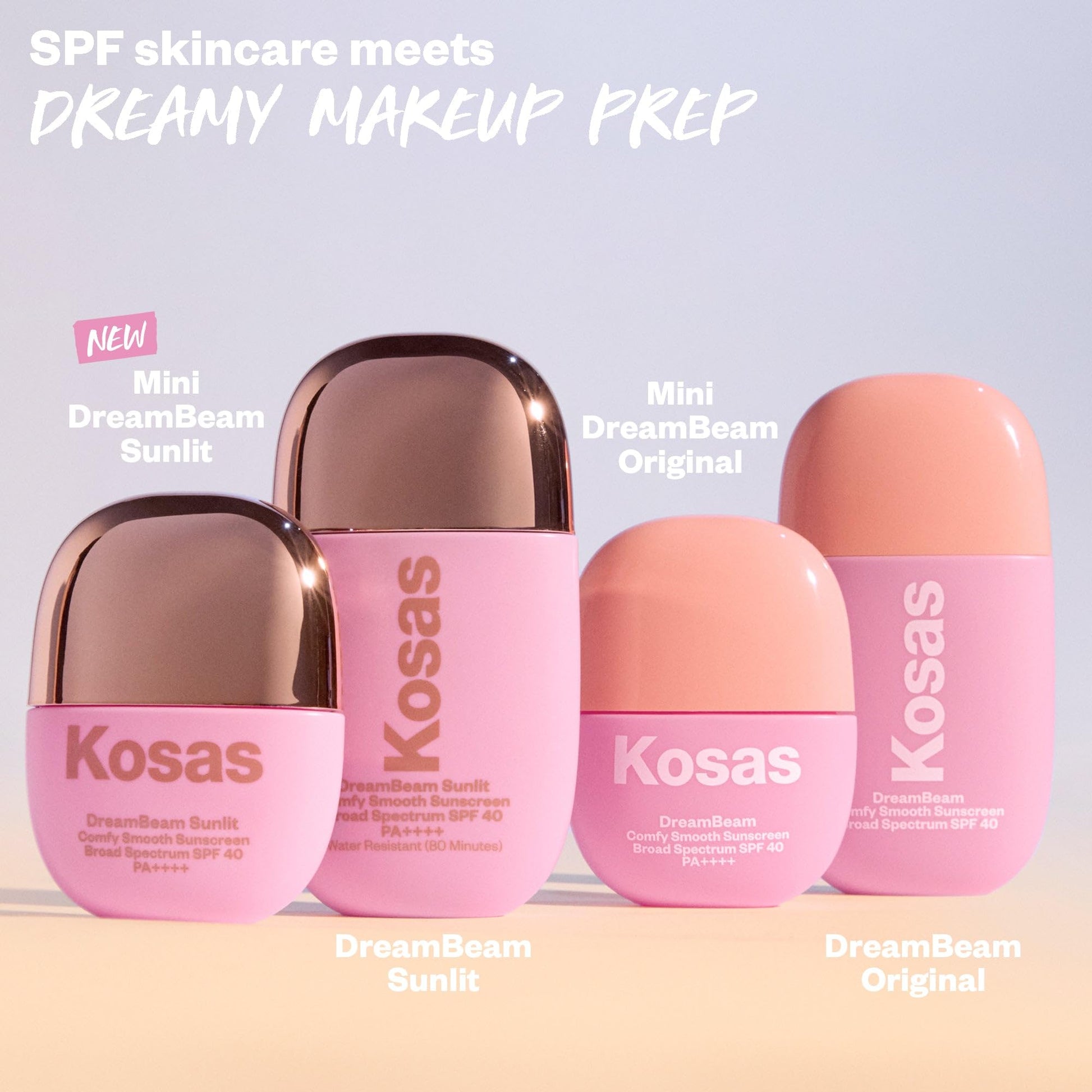 Kosas DreamBeam SPF 40 Mineral Sunscreen for Face + Makeup Prep – Lightweight Hydrating Sun Protection, 40 ml - Maple Wellness Supplements