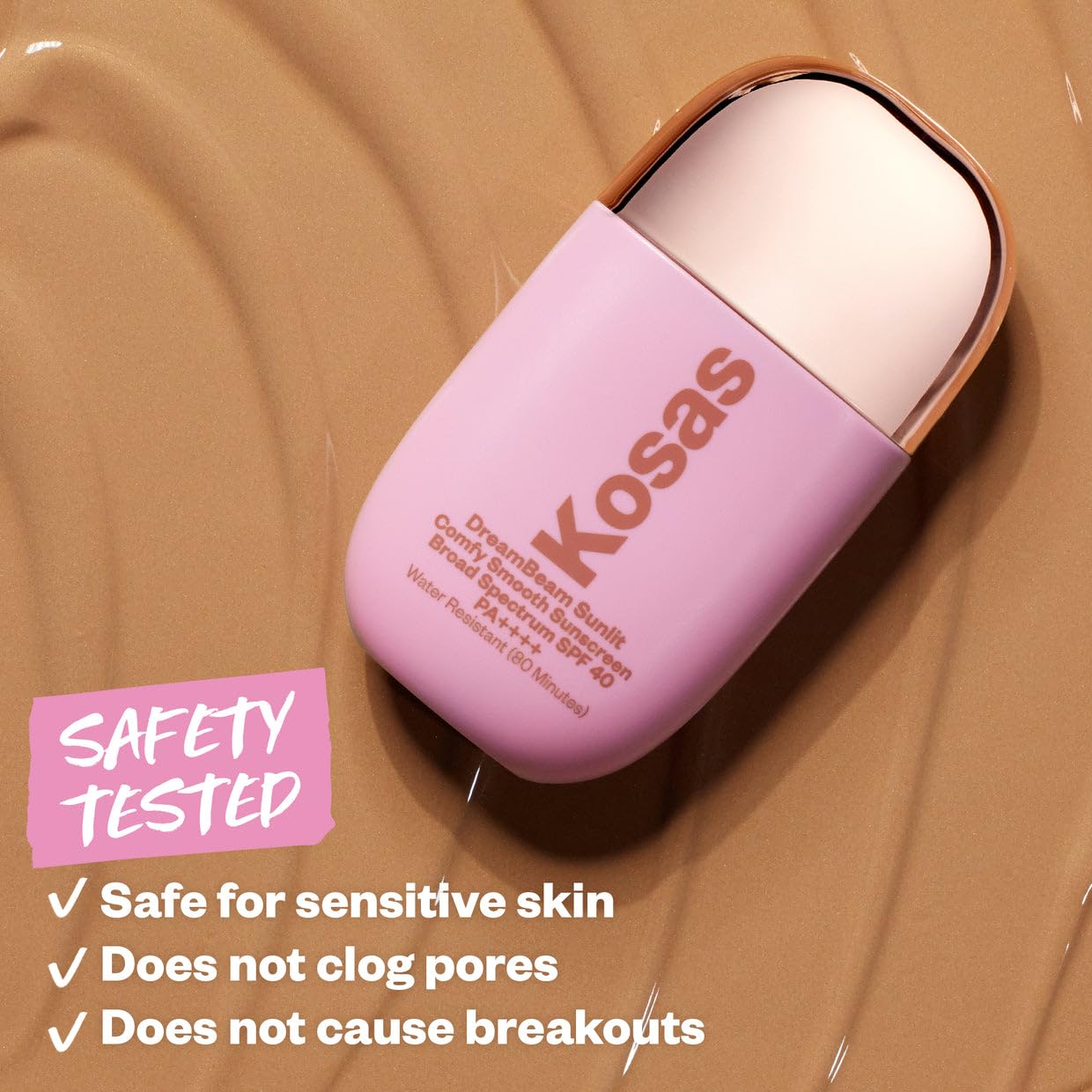 Kosas DreamBeam SPF 40 Mineral Sunscreen for Face + Makeup Prep – Lightweight Hydrating Sun Protection, 40 ml - Maple Wellness Supplements