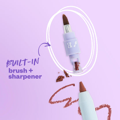 Kosas Hotliner Retractable Lip Liner Pencil with Built-In Brush & Sharpener - Easy Contouring, Hydrating, Long-Lasting- Pigmented Creamy Texture for Plumping Lips - Hyaluronic Acid & Konjac - Infinite - Maple Wellness Supplements