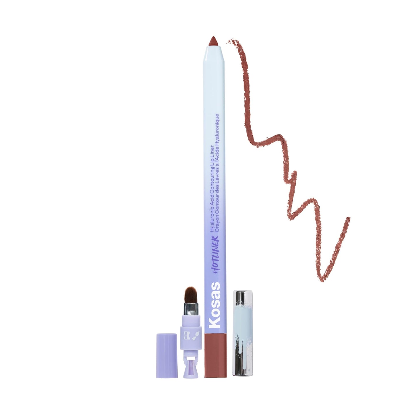 Kosas Hotliner Retractable Lip Liner Pencil with Built-In Brush & Sharpener - Easy Contouring, Hydrating, Long-Lasting- Pigmented Creamy Texture for Plumping Lips - Hyaluronic Acid & Konjac - Infinite - Maple Wellness Supplements