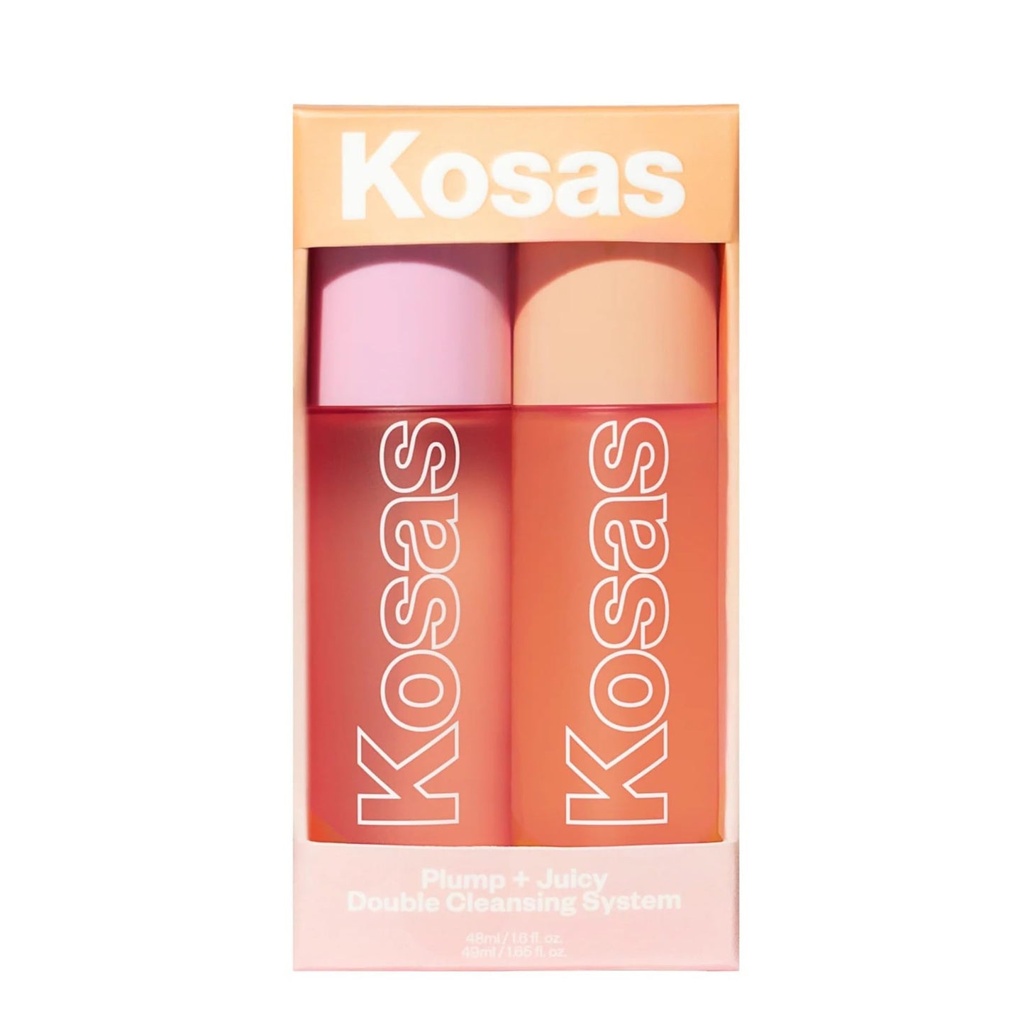 Kosas Mini Plump + Juicy Double Cleansing System — Botanical Oil Cleanser + Gel Cleanser Set, Soap & Sulfate Free, Hydrating Makeup Remover for All Skin Types - Maple Wellness Supplements