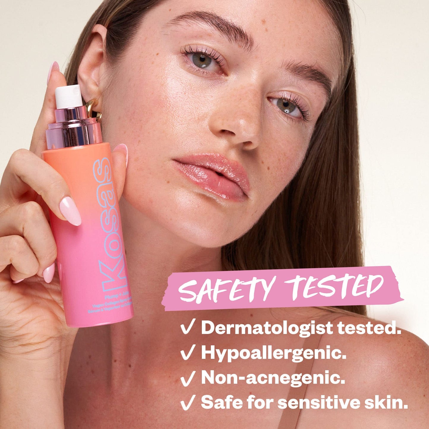 Kosas Plump and Juicy Vegan Collagen Spray - On Serum, Made in USA - Visibly Firms, Soothes, and Hydrates the Skin - 3.38 Oz - Maple Wellness Supplements