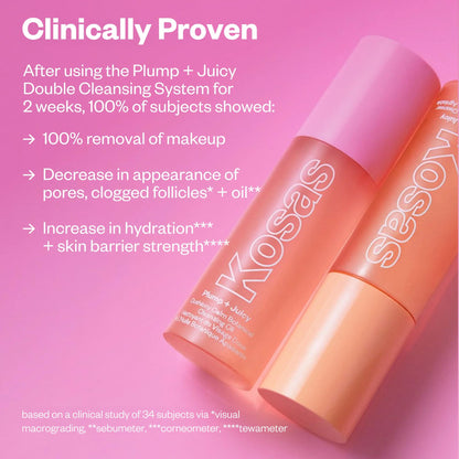 Kosas Plump + Juicy Cushiony Calm Botanical Cleansing Oil – Hydrating Makeup Remover for Sensitive Skin, Non-Greasy Oil Cleanser with Ceramides & Squalane for Soft, Soothed Skin - Maple Wellness Supplements