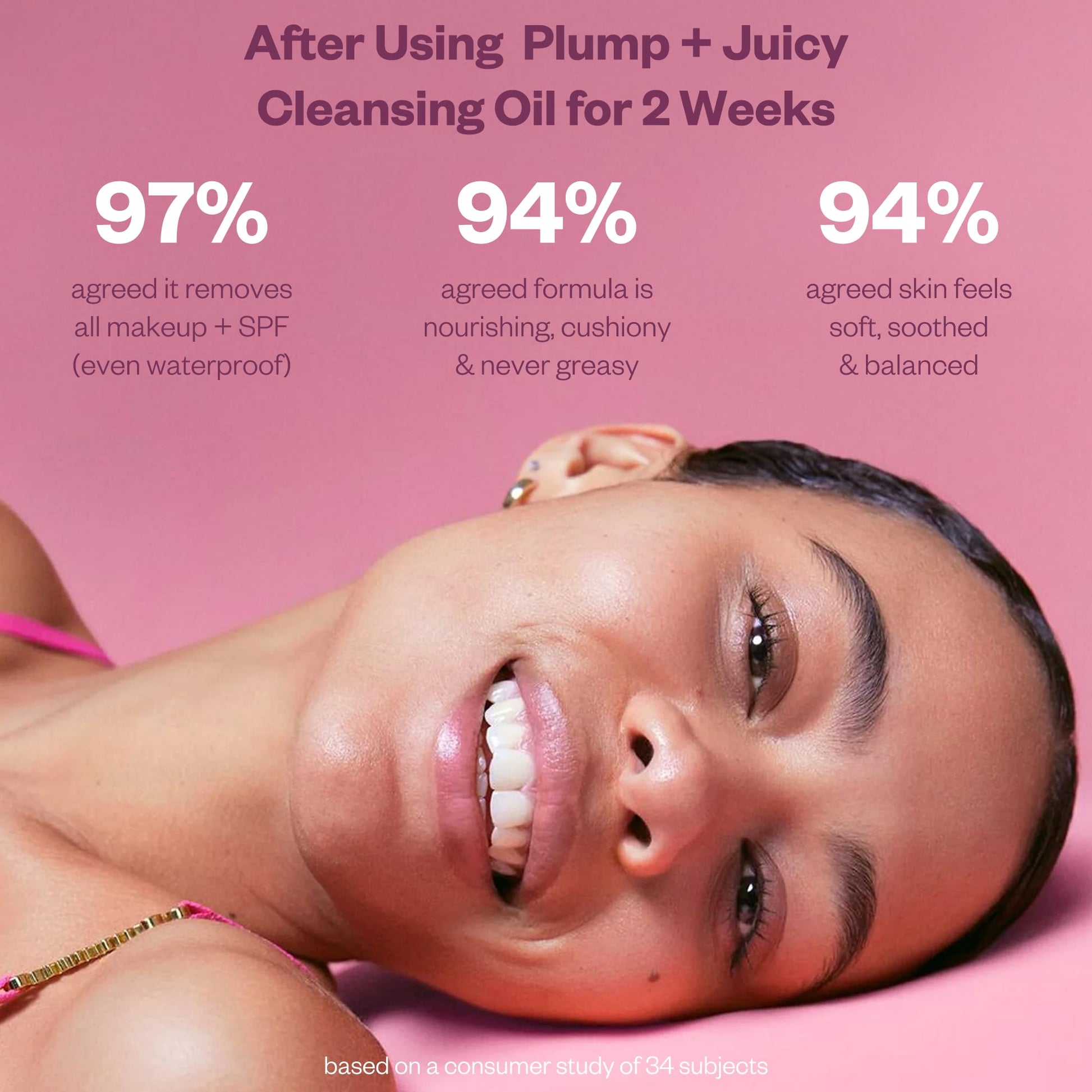 Kosas Plump + Juicy Cushiony Calm Botanical Cleansing Oil – Hydrating Makeup Remover for Sensitive Skin, Non-Greasy Oil Cleanser with Ceramides & Squalane for Soft, Soothed Skin - Maple Wellness Supplements