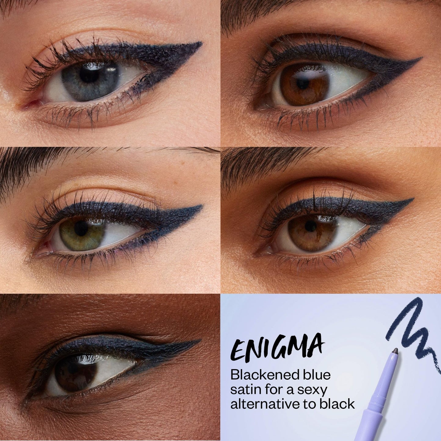 Kosas Soulgazer Gel Eyeliner (Enigma) - Waterproof, Smudge-Proof Pen with Hyaluronic Acid - Retractable Eyeliner Pencil with Sharpener & Smudger, Long-Lasting - Blackened Blue Satin - Maple Wellness Supplements