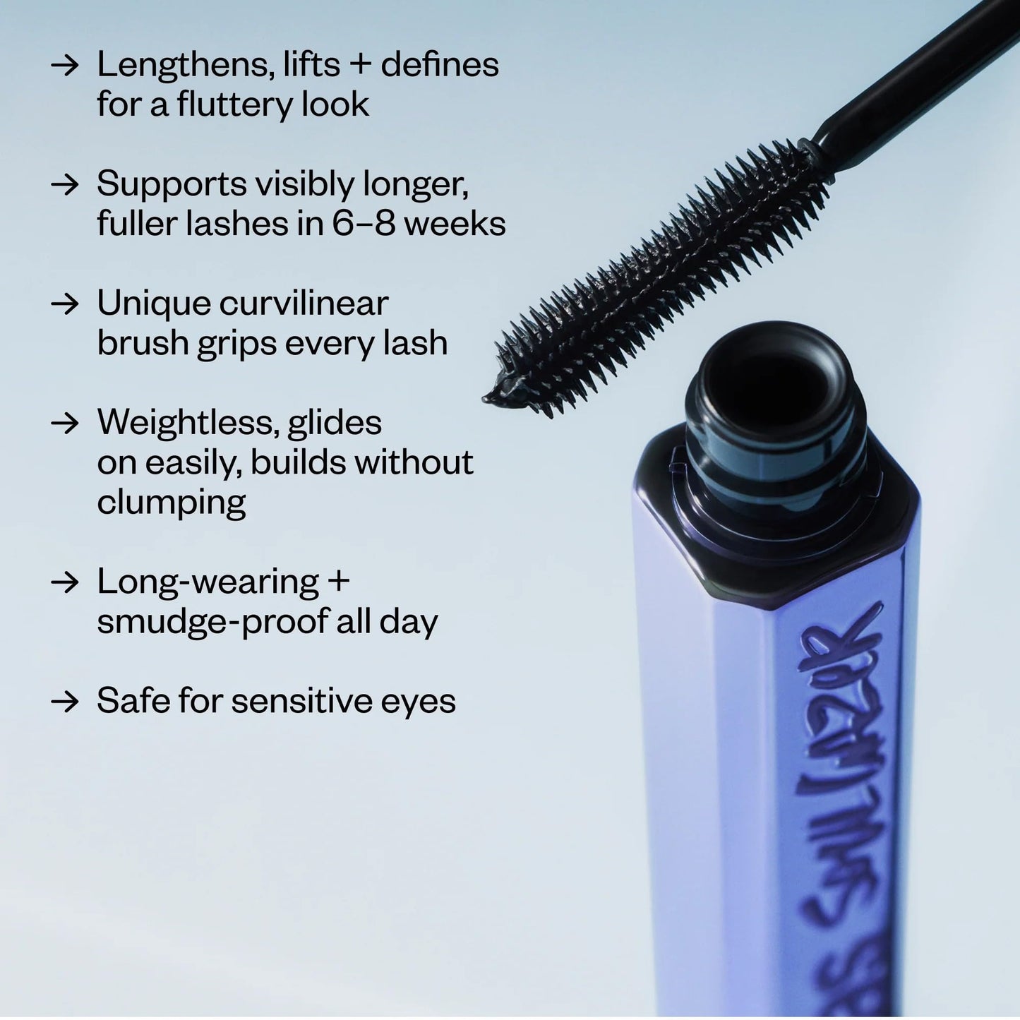 Kosas Soulgazer Lengthening + Lifting Peptide Mascara – Smudge-Proof, Clump-Free Mascara + Lash Serum 2-in-1 for Long, Defined Lashes – Curvilinear Molded Brush, Vegan, Sensitive-Eye Safe - Maple Wellness Supplements