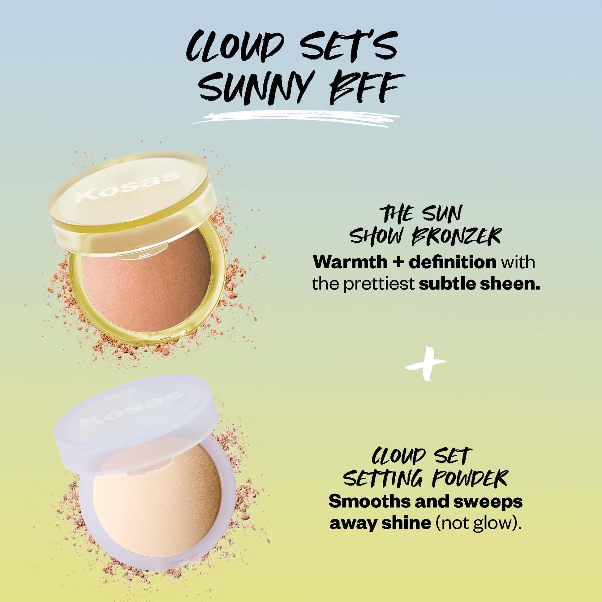 Kosas Sun Show Glowy Warmth Baked Bronzer - Contouring Powder for Cheekbones, Nose & Jawline - Enriched with Concentrated Fatty Acids - Talc-Free, Vegan & Hypoallergenic - Escape - Maple Wellness Supplements