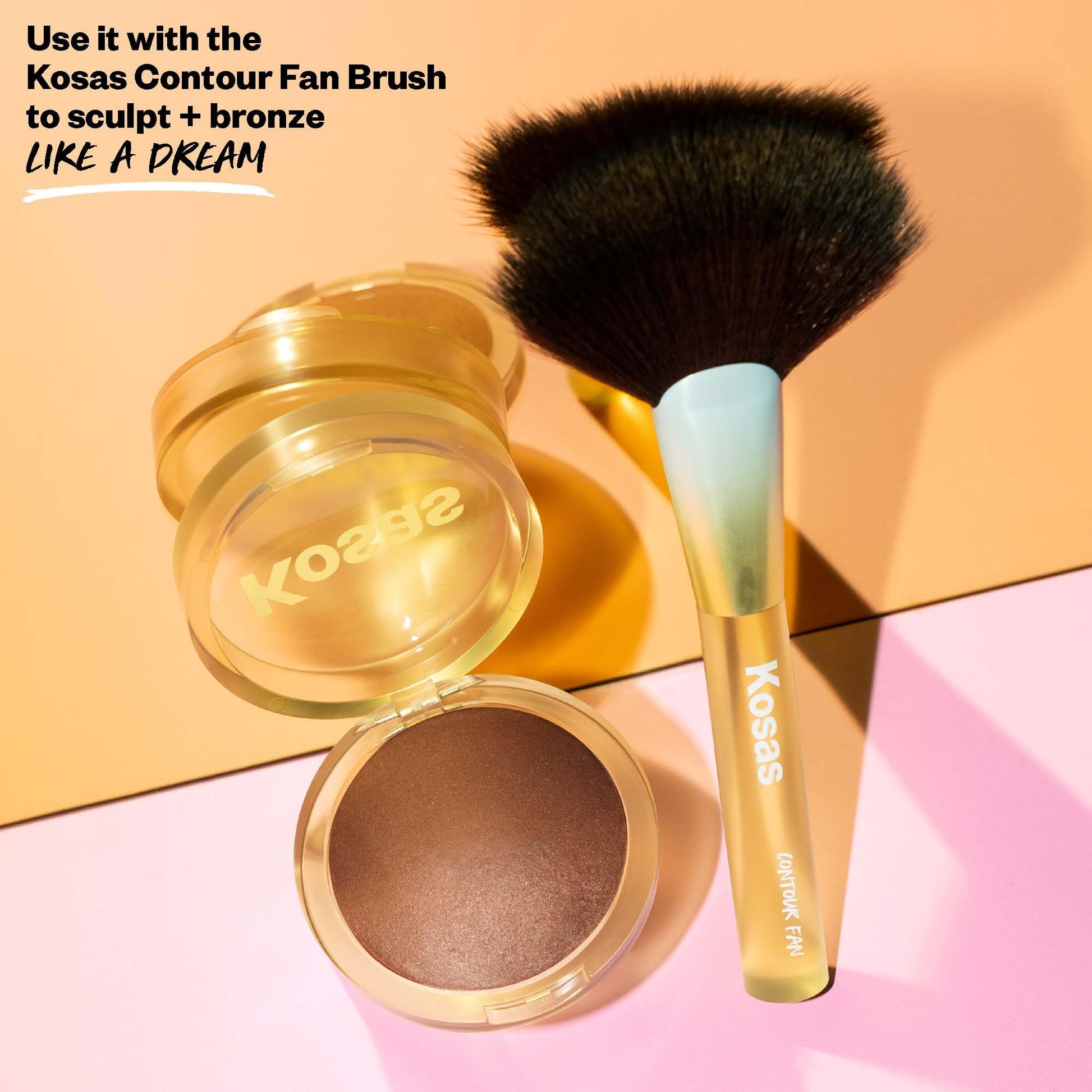 Kosas Sun Show Glowy Warmth Baked Bronzer - Contouring Powder for Cheekbones, Nose & Jawline - Enriched with Concentrated Fatty Acids - Talc-Free, Vegan & Hypoallergenic - Escape - Maple Wellness Supplements